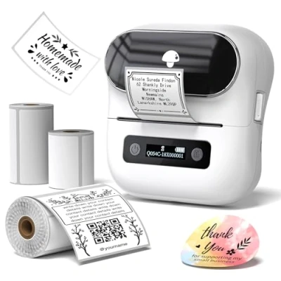 Afbeelding van Phomemo M220 Etiketprinter, thermisch labelprinter, barcode detailhandel, kleine bedrijven, met smartphone en pc, 3 rollen etiketten