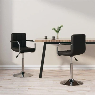 Image de vidaXL Chaises à manger pivotantes lot de 2 noir similicuir334574