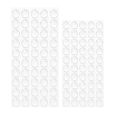 Afbeelding van 100 stuks siliconen stempels 50 x Ø 10 mm + 8 elastische pads transparant zelfklevende beschermpads voor meubels, kast, lade, deur, plank
