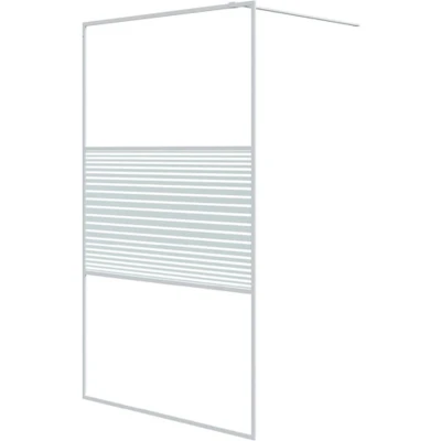 Afbeelding van vidaXL Inloopdouchewand 115x195 cm transparant ESG glas wit