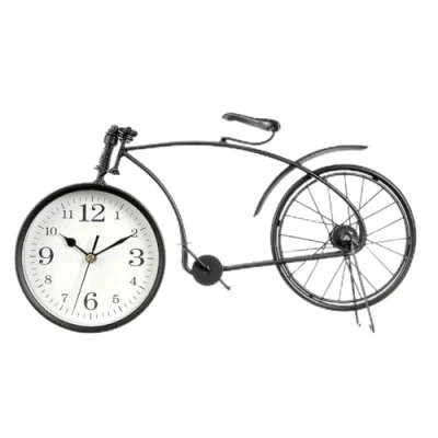 Afbeelding van Bordsklocka Fiets Zwart Metaal 38 x 20 4 cm (4 Stuks)