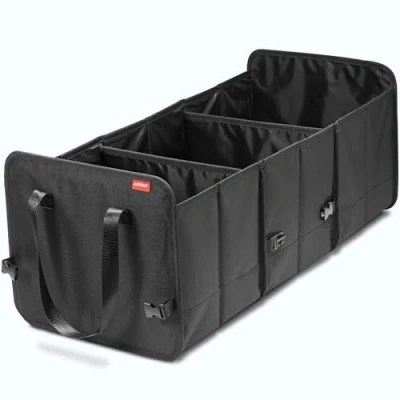 Afbeelding van achilles Vario Box opvouwbare auto organizer, in grootte verstelbare kofferbak tas met klittenbandbevestiging aan de bodem, grote vouwmand box, zwart, 72 x 33 30 cm