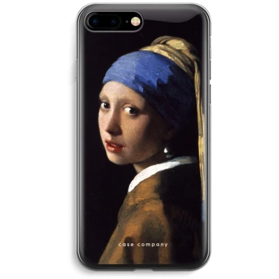 Afbeelding van Case Company® hoesje geschikt voor iPhone 7 PLUS The Pearl Earring Soft Cover Telefoonhoesje Bescherming aan alle Kanten en Schermrand