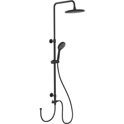 Afbeelding van Czarny zestaw prysznicowy ze stali nierdzewnej 120 cm Water Saving Wenko
