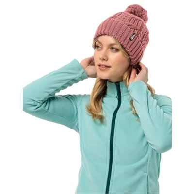 Afbeelding van Jack Wolfskin Pompom Muts Dames Mineral Red Rood Mutsen