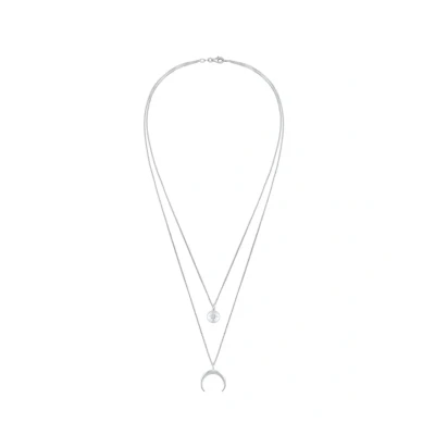 Afbeelding van Elli Layer LOOK HALF MOON STAR Ketting silvercoloured, Dames, Maat: 45, Silver coloured