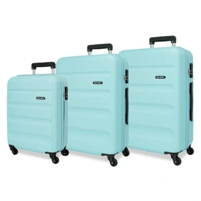 Afbeelding van Roll Road Flex kofferset, Blauw, 55/65/75 cm, stijf, ABS, zijcijfersluiting, 182 l, 9,62 kg, 4 wielen, handbagage, kofferset