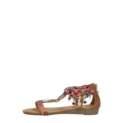 Afbeelding van SUB55 Sandalen, Dames, Maat: 43, Cognac Kunststof/ textiel