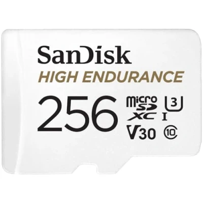 Image de SanDisk High Endurance Carte mémoire flash (adaptateur microSDXC vers SD inclus(e)) 256 Go Video Class V30 / UHS I U3 Class10