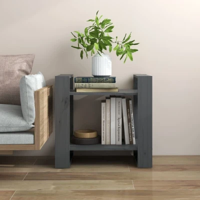 Afbeelding van Boekenkast/kamerscherm 60x35x57 cm massief grenenhout grijs