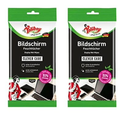Afbeelding van Poliboy Schermreinigingsdoekjes Beeldscherm reiniger 30 doekjes Natte Smartphone Fototoestel Computer Laptop