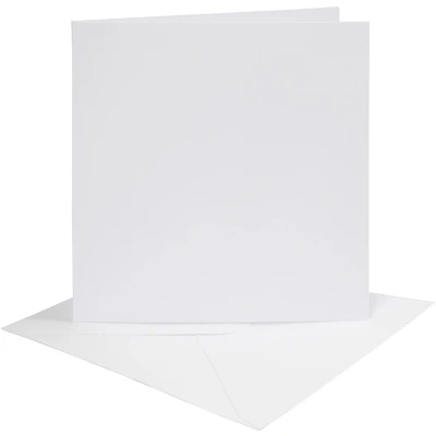 Afbeelding van Kaarten en enveloppen, afmeting kaart 15,2x15,2 cm, 230 gr, wit, 4sets, envelop 16x16 cm