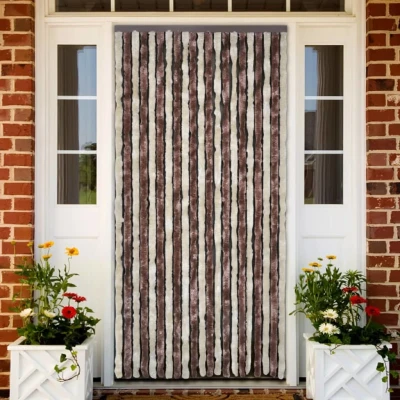 Afbeelding van Vliegengordijn 90x220 cm chenille beige en lichtbruin