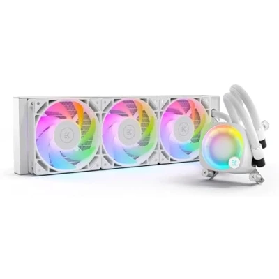 Afbeelding van EKWB EK Nucleus AIO CR360 Lux D RGB White Vloeistof koelsysteem afmeting radiator 360mm voor Intel LGA 1700, 115x, 1200, 2011, 2011 3, 2066 AMD AM5, AM4 3 x 120 mm PMW fans Koper, Aluminium wit
