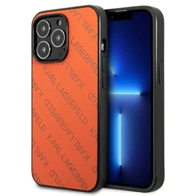 Afbeelding van Karl Lagerfeld Perforated Allover Back Case Apple iPhone 13 Pro Max (6.7&quot;) Oranje