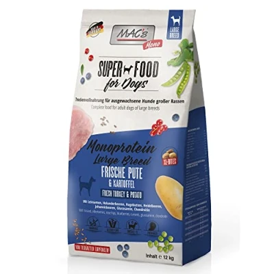 Afbeelding van MAC&#039;s Superfood Hondenvoer Large Breed Mono Kalkoen 12kg Hondenbrokken