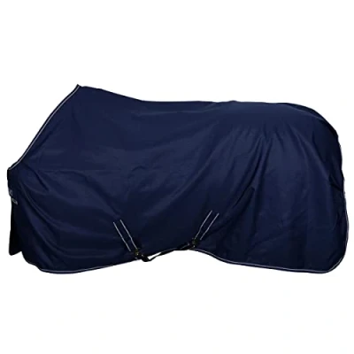 Afbeelding van Bucas Irish Staldeken Extra 300 Gram Navy Zilver Bovenlengte: 125 cm &amp; Onderlengte: 168