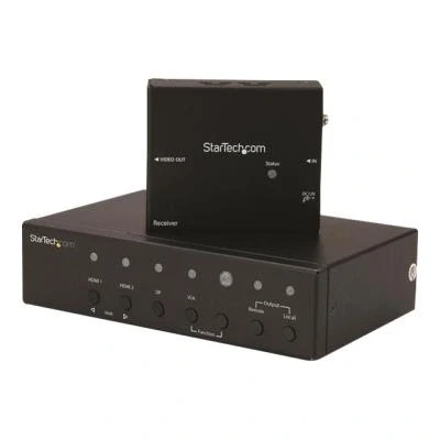 Image de StarTech.com Extendeur video HDBaseT multi entrees avec switch integre HDMI, VGA, DP via Cat5e / Cat 6 Etendeur 4K prolongateur audio/vidéo HDMI