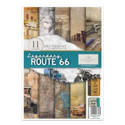 Afbeelding van ITD Collection RP001 rijstpapier Legendary Route 66, 29,7 x 21 cm