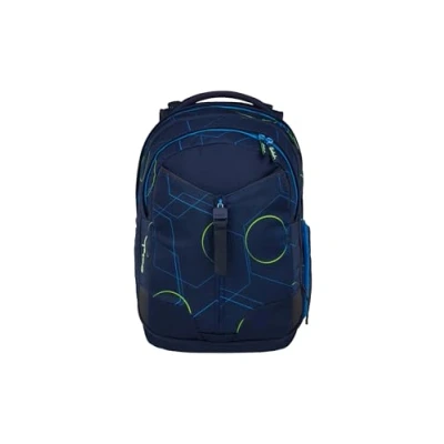 Afbeelding van satch Geschikt vanaf de 5e klas, ergonomisch, 35 liter opbergruimte, stabiel, organisatietalent, Blue Tech Donkerblauw, Eén maat