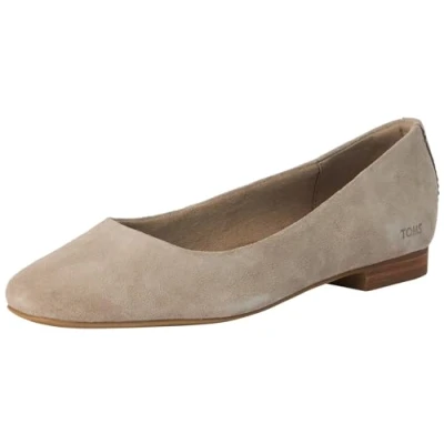 Afbeelding van TOMS Briella Ballerina&#039;s, Dames, Maat: 38.5, Natural Veloursleer