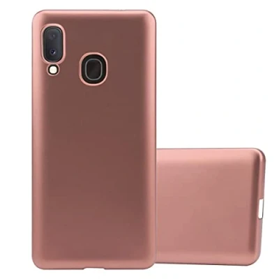 Afbeelding van Cadorabo Hoesje geschikt voor Samsung Galaxy A10e / A20e in METALLIC ROSE GOUD Beschermhoes gemaakt van flexibel TPU silicone Case Cover