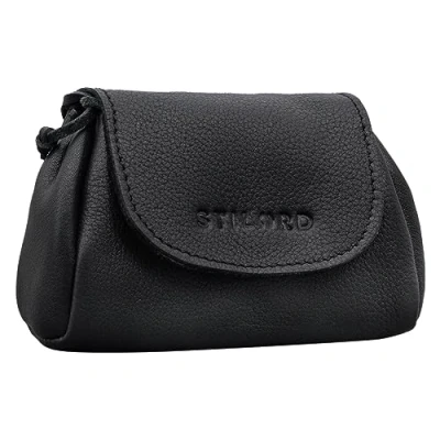 Afbeelding van STILORD &#039;Bronn&#039; Vintage Portemonnee van echt leer voor munten en bankbiljetten, kleine hoge kwaliteit, zwart.,