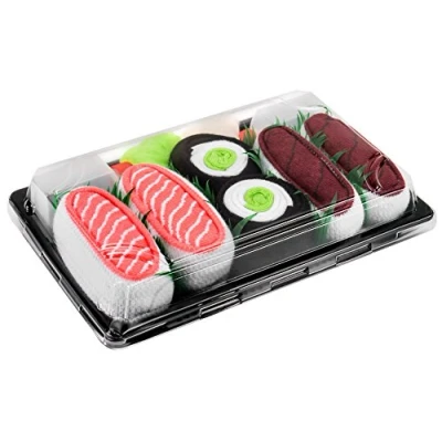Afbeelding van Rainbow Socks Set van 3 paar Tamago Tonijn Komkommer Maki Sushi sokken, Zalm, Maki,