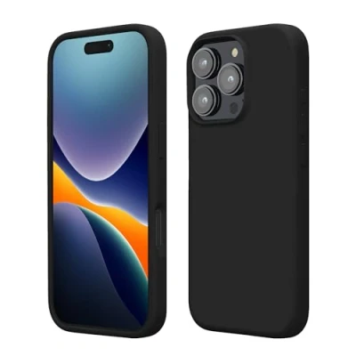 Afbeelding van kwmobile telefoonhoesje geschikt voor Apple iPhone 16 Pro Hoesje met siliconen coating Smartphone case in mat zwart