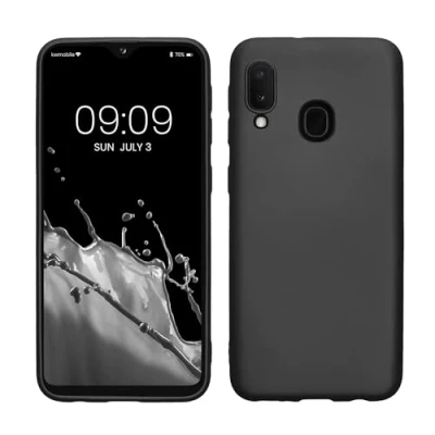 Afbeelding van kwmobile telefoonhoesje geschikt voor Samsung Galaxy A20e Hoesje smartphone Back cover in metallic grijs