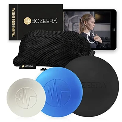 Afbeelding van BOZEERA Lacrosse Ballen Ball 6 5 &amp; 3cm Massageballen Balls Triggerpoint Inclusief Video Handleiding Poster Tas