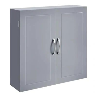 Afbeelding van VASAGLE BBC320P36 Badkamerwandkast met verstelbare planken, duifgrijs, 18 x 60 cm