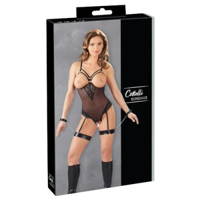 Afbeelding van Transparante Bondage Body met Open Cups