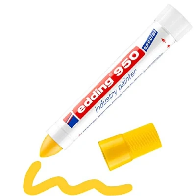 Afbeelding van edding 950/1 Industriemarker op pastabasis geel 10mm ruwe en vuile oppervlakken permanent metaal, steen, droog nat hout ook geschikt onder water schone ondergronden
