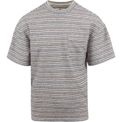 Afbeelding van Anerkjendt Holger T Shirt Gestreept maat M Heren met Regular fit Pasvorm Katoen Suitable Herenkleding