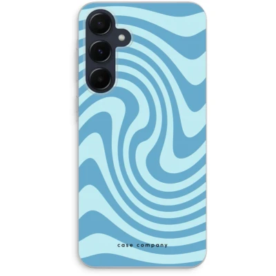 Afbeelding van Case Company® hoesje geschikt voor Samsung Galaxy A55 Swirl Blauw Soft Cover Telefoonhoesje Bescherming aan alle Kanten en Schermrand