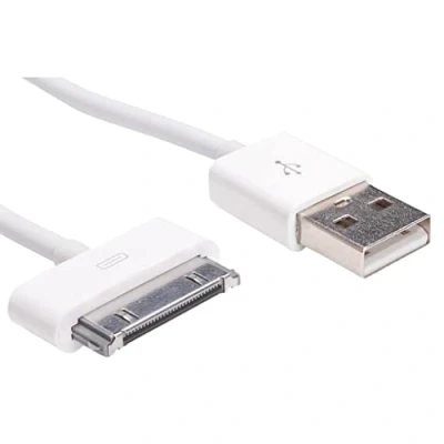 Afbeelding van Akyga USB kabel A stekker, Apple 30 pins stekker 1.00 m Wit AK 08