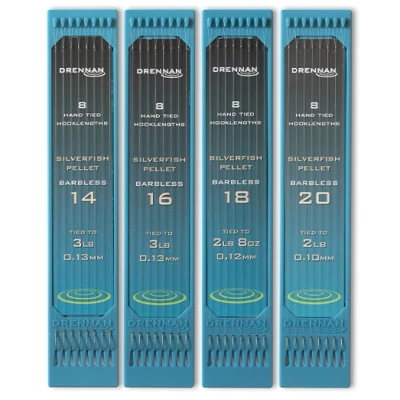 Afbeelding van Drennan Onderlijnen Silverfish Pellet Barbless (15cm) Maat : haak 20 0.10mm