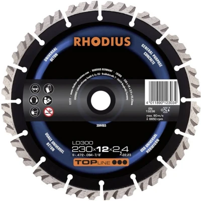 Afbeelding van Rhodius 304465 LD300 Diamanten doorslijpschijf Diameter 230 mm Boordiameter 22.23 Beton 1 stuk(s)