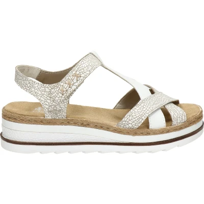 Afbeelding van Rieker Everest Sandalen met plateauzool, Dames, Maat: 41, Blanc