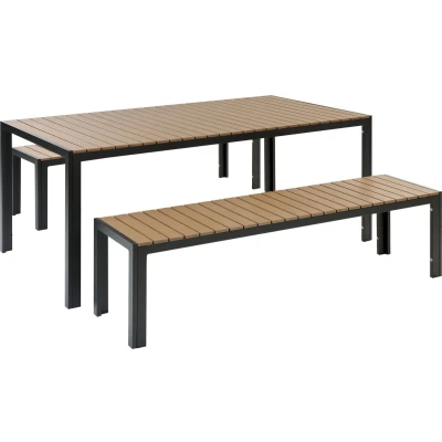 Afbeelding van NARDO Tuinset voor 6 Zwart/Bruin Kunsthout