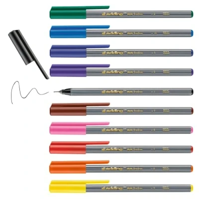 Afbeelding van Edding fineliner 55, set van 10 stuks in geassorteerde kleuren