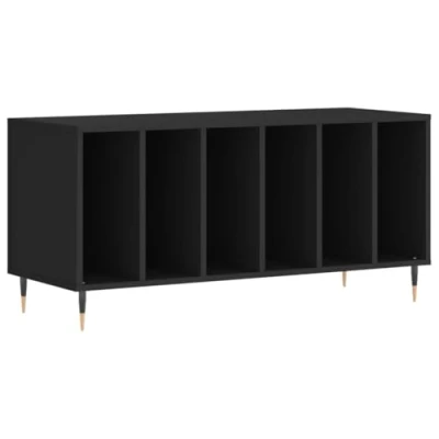 Afbeelding van Platenkast 100x38x48 cm bewerkt hout zwart