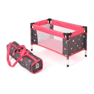 Afbeelding van Bayer Chic 2000 652 47 reisbed voor babypop, vlinder, koraal, maat L