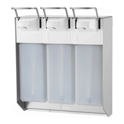 Afbeelding van MediQoline TRIO Zeep &amp; desinfectiemiddeldispenser RVS 1000ml