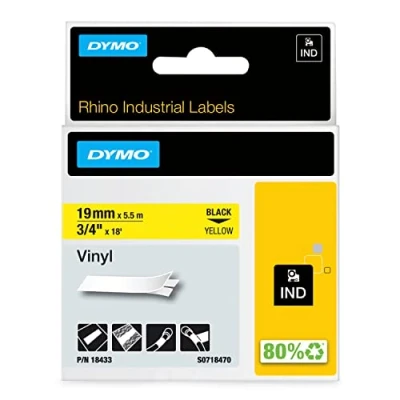 Afbeelding van Dymo 18433 (S0718470) Tape Zwart op geel (19 mm)