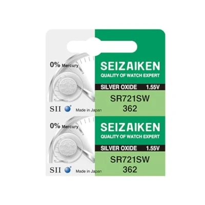 Afbeelding van Seizaiken Seiko 362 SR721SW horloge batterijen, zilveroxide, 1,55 V, 0% Hg, 2 stuks
