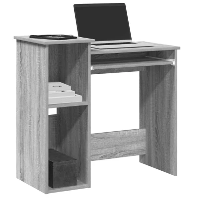 Afbeelding van vidaXL Bureau met schappen 84x40x78 cm bewerkt hout grijs sonoma