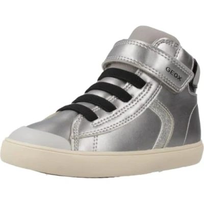 Afbeelding van Geox B GISLI Girl Baskets pour garçon et fille, argenté/noir, taille 26 EU, Dk Silver Black, EU