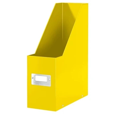 Afbeelding van Leitz WOW Click &amp; Store Stevige Tijdschriftenhouder Lectuurbak 77% Gerecycled Karton 10.3 x 33 25.3 Cm (BxHxD) Geel